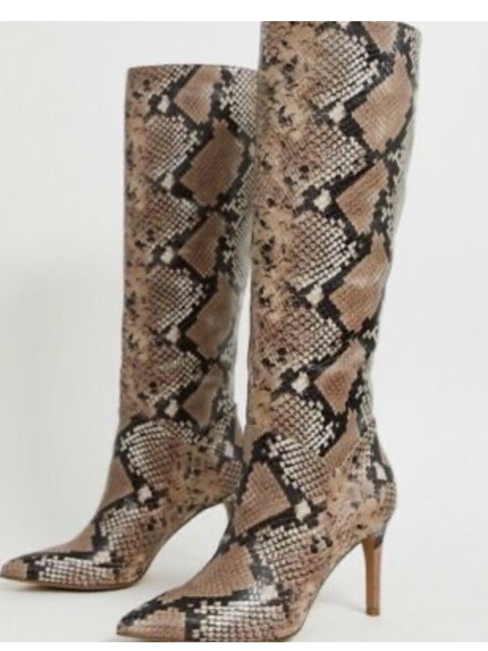 Steve Madden Snake-Print Over-the-Knee Boots - Brown & Black